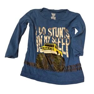 Toddler Long Sleeve Monster Truck Shirt I Do Stunts My Sleep Graphic Pj top 18M